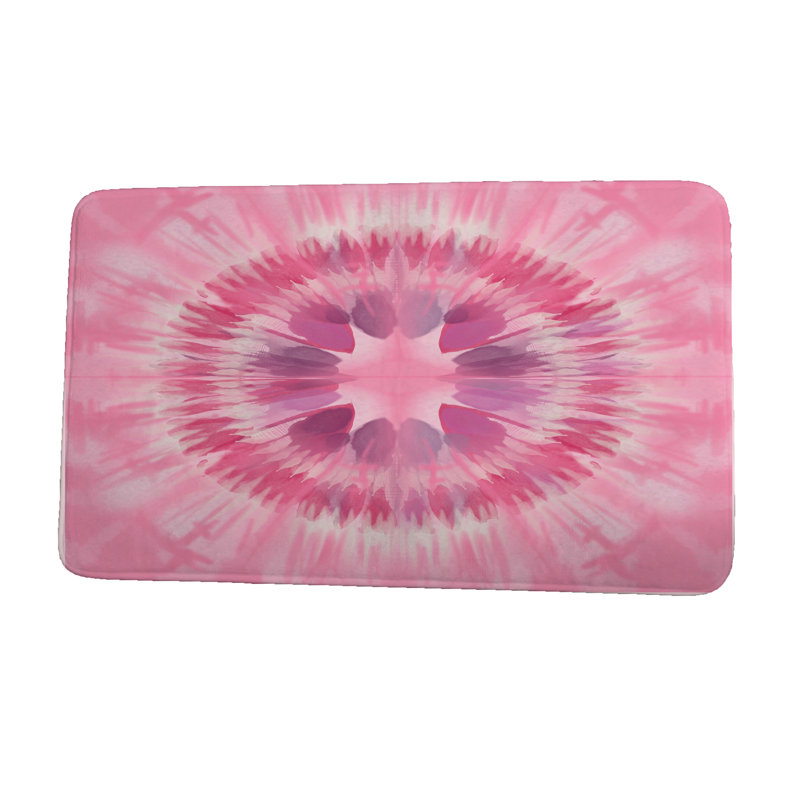 Tapis de bain Shibori Burst, l 21 po x L 34 po, rose