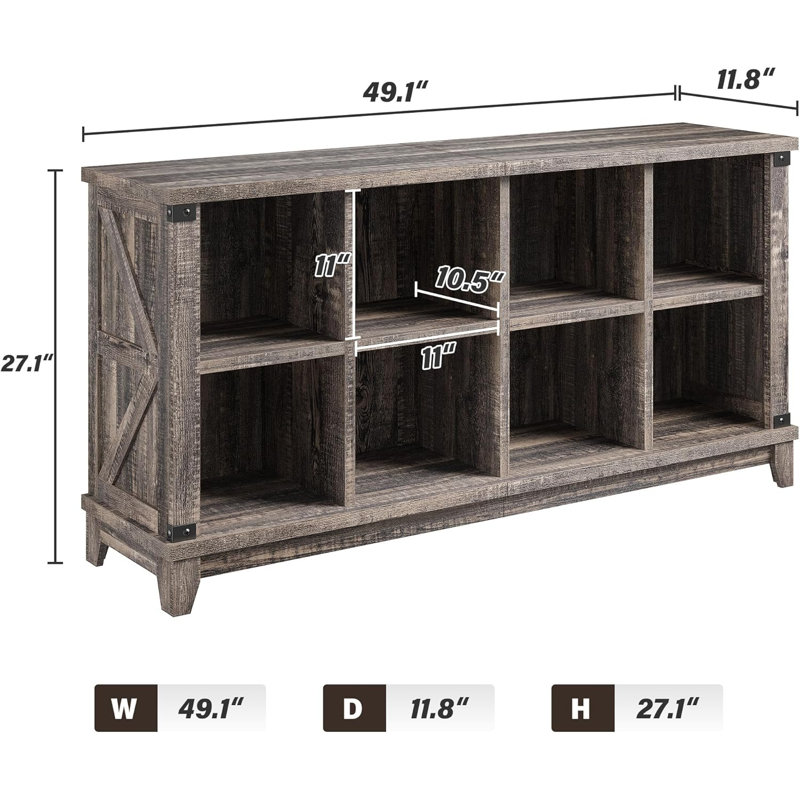 Black Oak 8-Cube Rustic Farmhouse Storage Organizer