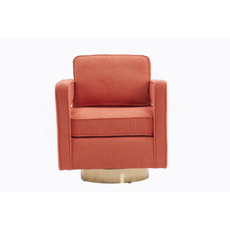 Comfortable Swivel Arm Chair For Various Spaces With Advanced Features, Orange