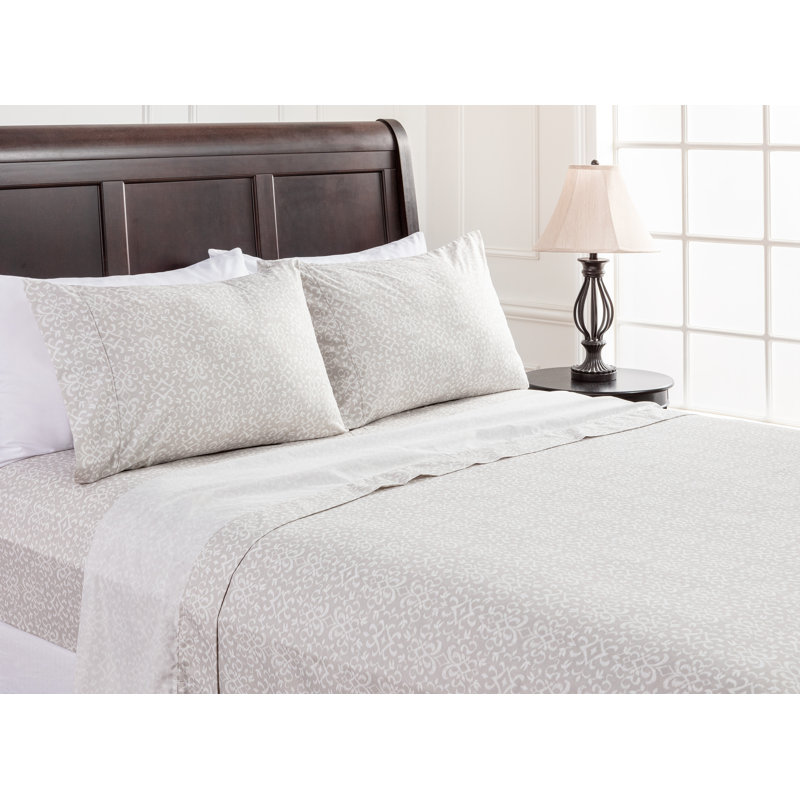 Ultra Soft Floral Microfiber Percale Sheet Set, Twin