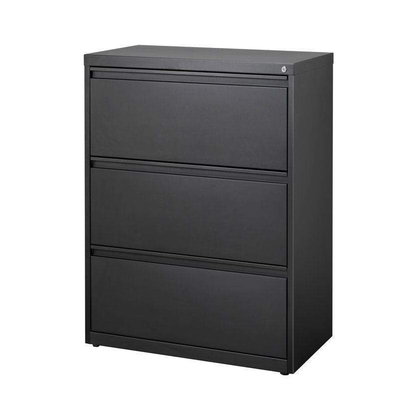 30'' Wide 3 -Drawer Steel File Cabinet, Black