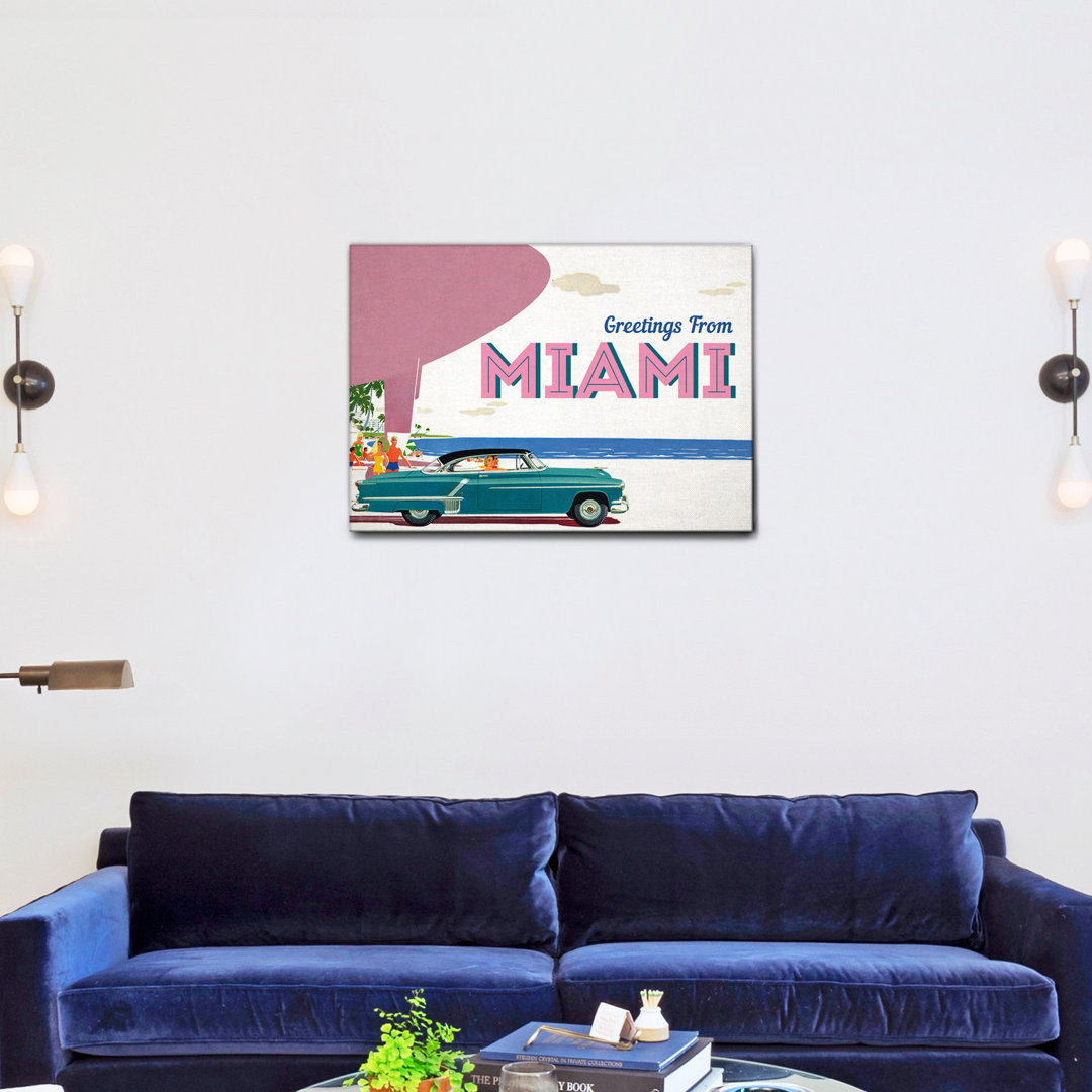 Leinwandbild Saluti da Miami von Giallobus