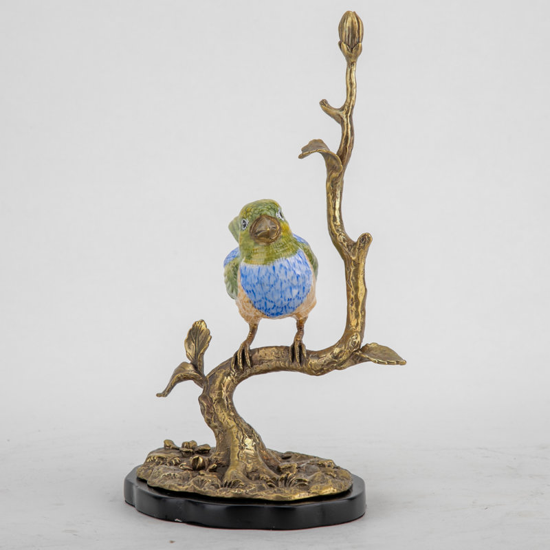 Porcelain Finch Figurine With Bronze Ormolu In Bird Figure Collection