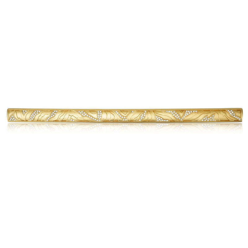 8" C TO C EVENING DRESS III PULL; CLEAR CRYSTAL; SATIN GOLD FINISH