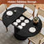 Table de salle à manger extensible ronde 43,3 "à 59" avec rangement caché, sièges pour 4 à 6, table de salle à manger pour la salle à manger-779862493