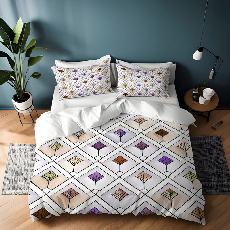 Ensemble de housse de couette , Housse de couette simple + 1 taie décorative pour