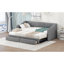 Lit de jour simple tapissier très grand avec deux tiroirs, gris