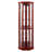6 Shelf Lighted Corner Curio Cabinet With Adjustable Tempered Glass Shelves And Mirror Back-1309717400