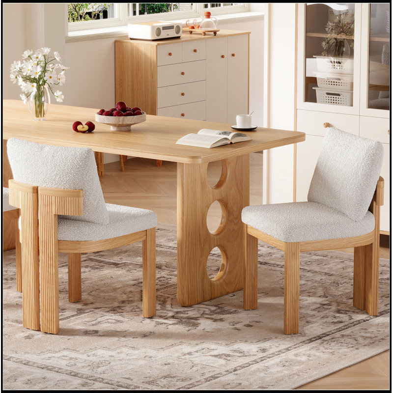 Chaise de salle à manger d'intérieur pour salle à manger moderne (ensemble de 2), Beige