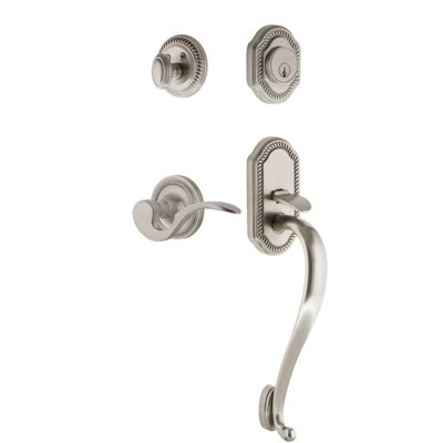 Nostalgic Warehouse Rope Rosette S Grip Handleset with Single Cylinder Deadbolt and Manor Lever