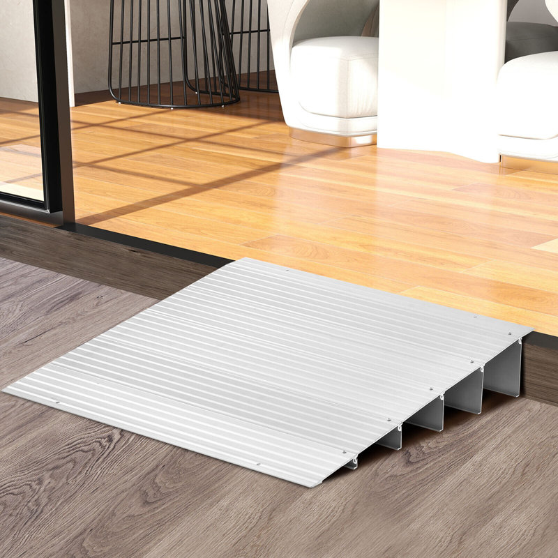 Rampe de seuil en métal Gymax, H 5 po x l 34 po x L 26 po