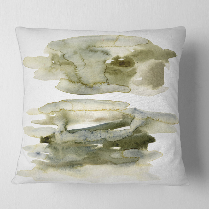 Nuage abstrait vert foncé II - coussin imprimé moderne, 16" x 16"