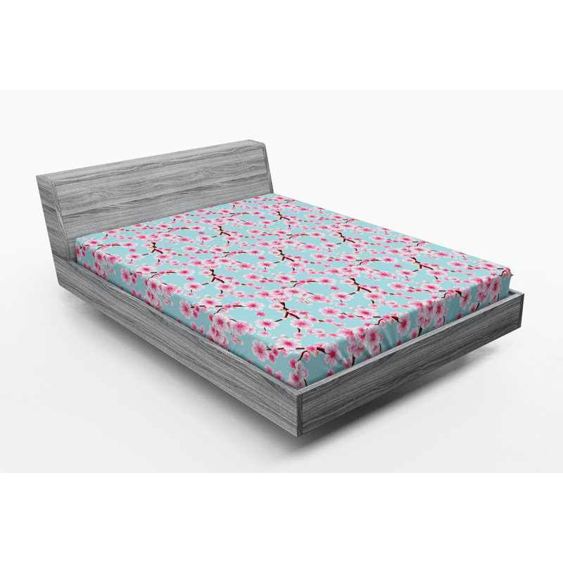 Microfiber Floral Fitted Sheet, Queen Fitted Sheet