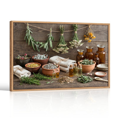 Ensemble de 1 tableau sur toile « Jardin d'herbes aromatiques »