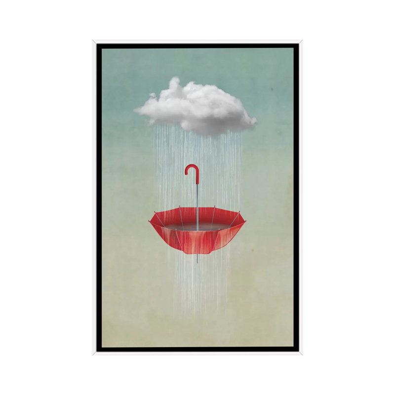 Umbrella II by Vin Zzep - Print on Canvas, 66.04 cm H x 45.72 cm W, White Framed