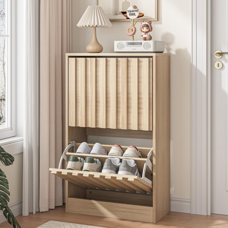 8 Pair Shoe Storage Cabinet, Brown