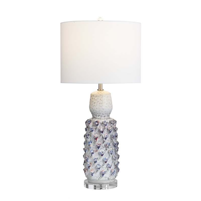 Ensemble de 2 lampes en céramique texturée avec abat-jour tambour