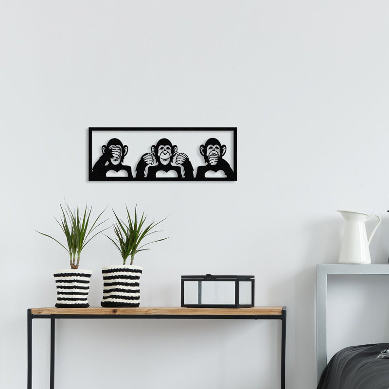 Élégant accessoire mural décoratif en métal, noir, 19,7 po x 7,1 po | Fabrication 100% métal, épaisseur: 0,05 pouce | Parfait pour la décoration intérieure, le design unique rehausse l'esthétique de n'importe quelle pièce