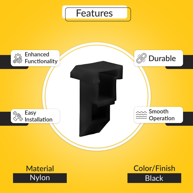  Balance Top Sash Guide Black Finish, Black
