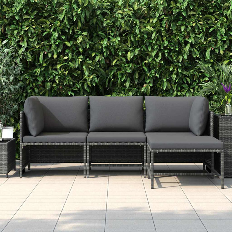 Veronicia 23.6" Wide Square Patio Sectional Set with Cushions