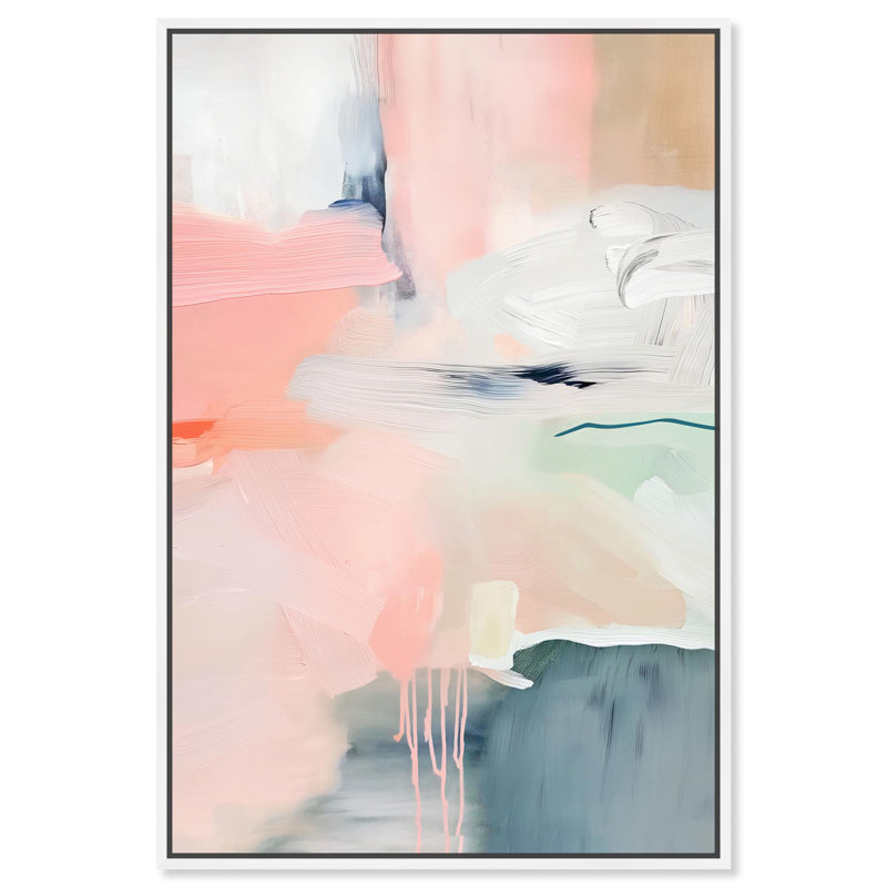 «Ethereal Hues», art mural sur toile pastel par Art Remedy, Cadre blanc, H 55 po x l 37 po