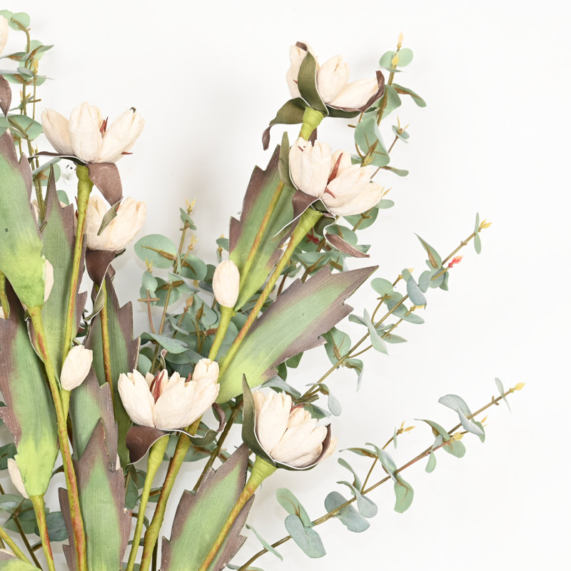 40 "tulipe artificielle Eucalyptus arrangement floral pour remplisseur de vase, Crème