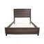 Grand lit contemporain en bois gris
