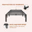 Structure de lit simple en métal noir, plateforme de 16 po de hauteur, aucun sommier requis, fabrication robuste robuste avec espace de rangement sous le lit, facile à assembler, support robuste-490344551