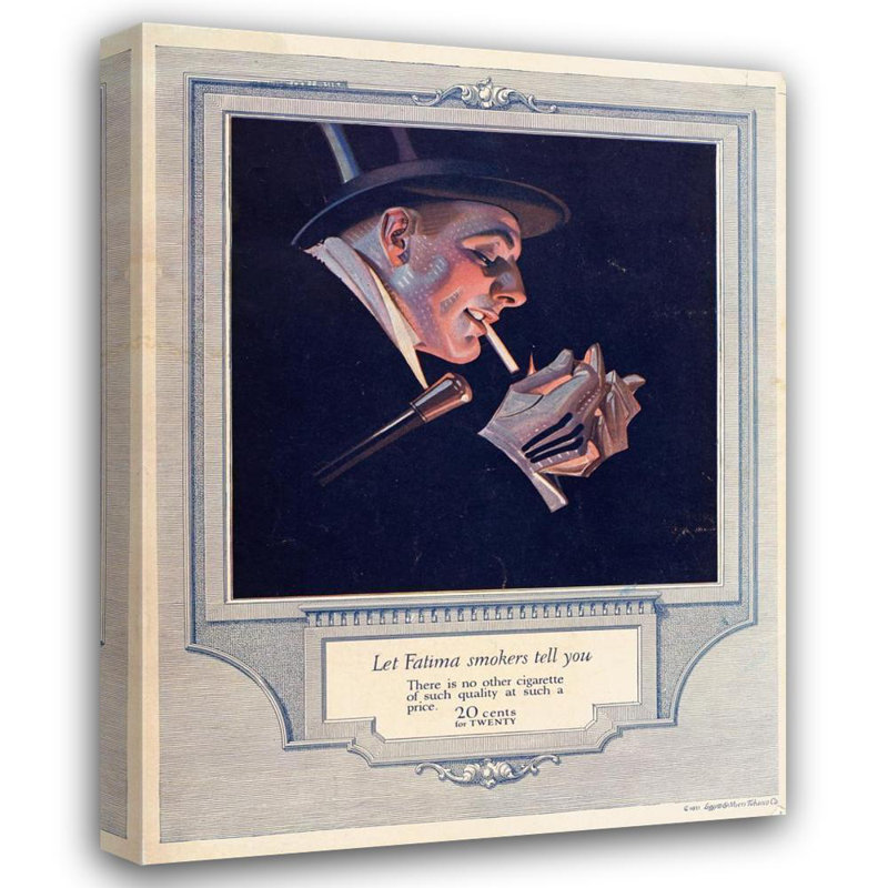 "Fatima Cigarette" par J.C. Leyendecker - Toile tendue avec châssis, H 48 po x l 33 po