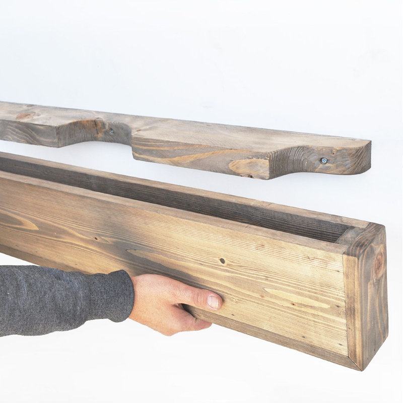 Tanisha Solid Wood Floating Shelf with Adjustable Shelves
