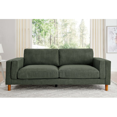 Canapé à accoudoirs carrés 87 po avec coussins réversibles