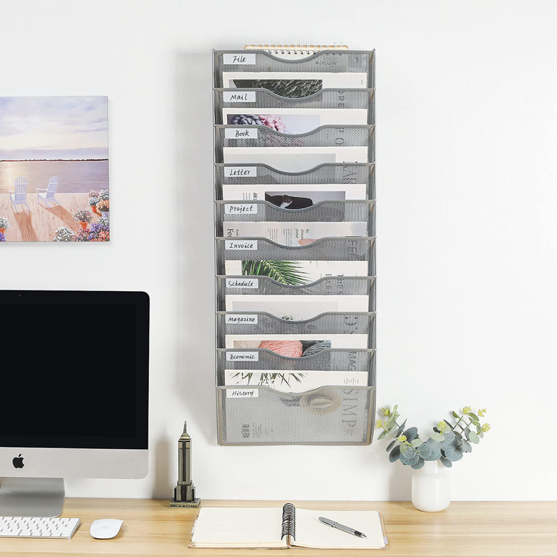 Metal File Organiser, Silver