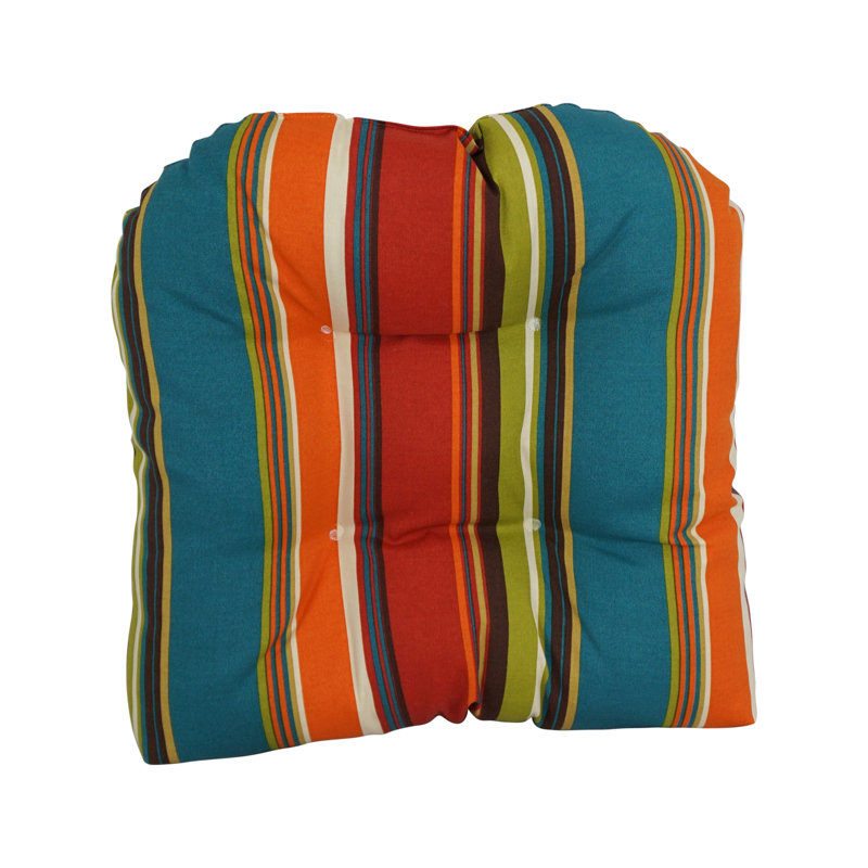 Outdoor 5'' Dining Chair Seat Cushion, Red/Blue
