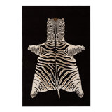 Black & White Contemporary Zebra Wool Rug - 6' x 9'
