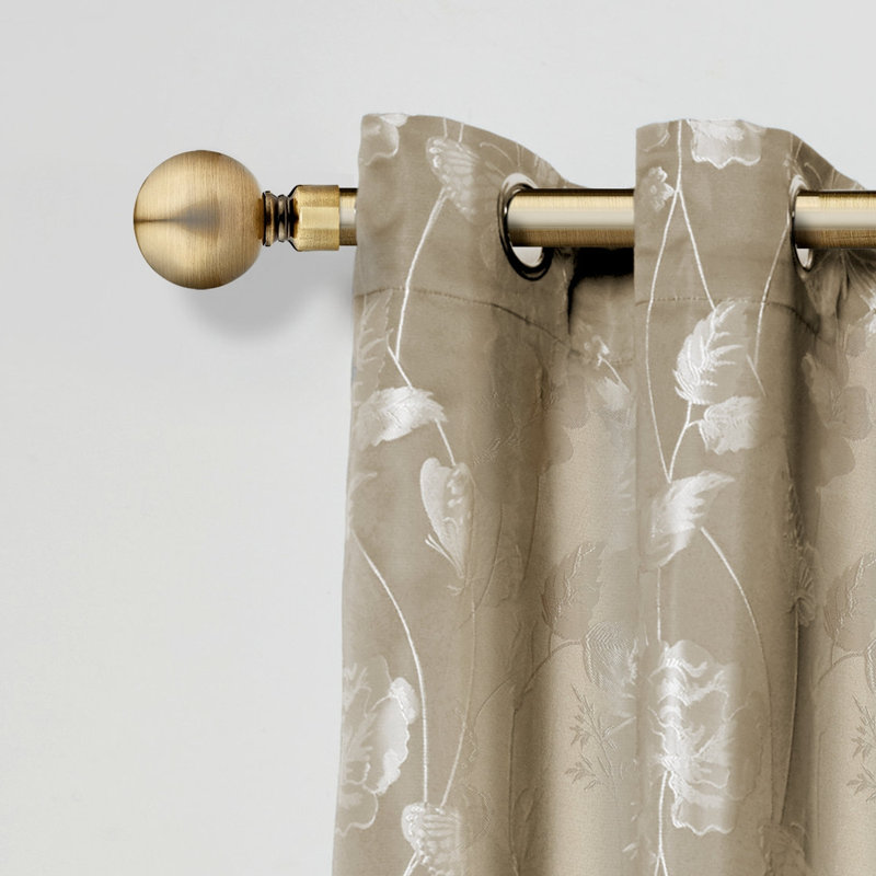 Abe Riegelsville Ball Extendable Eyelet Curtain Pole and Hardware Set, Antique Brass, 1.6 - 3m