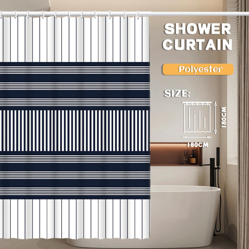 Rideau de douche avec crochets inclus