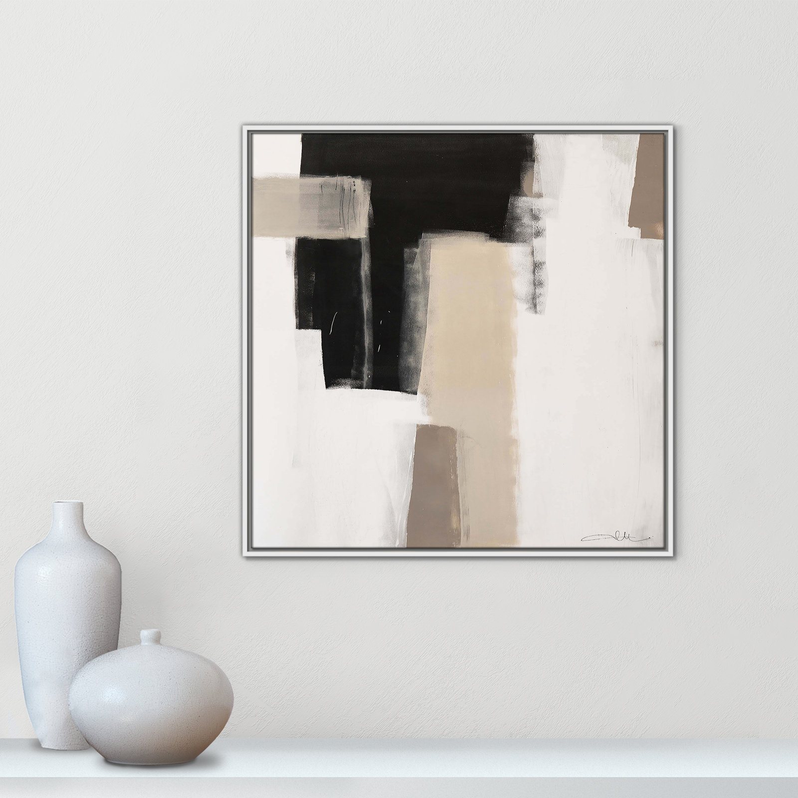 Earth Scapes I-A Print by Casa Fine Arts, 31.5" H x 31.5" W x 2" D, White Floater Framed