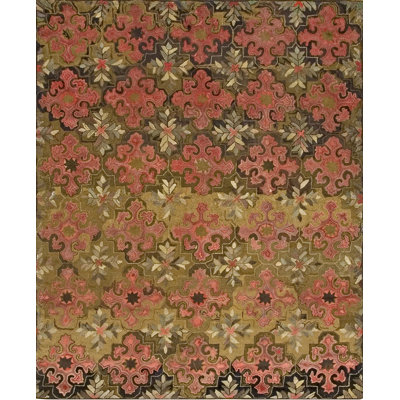 Tapis crocheté vert antique