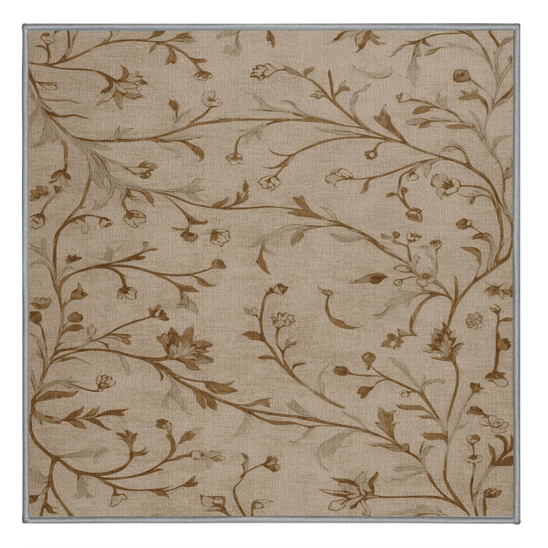 Tapis persan gris lavable à la machine, Carré 4 pi