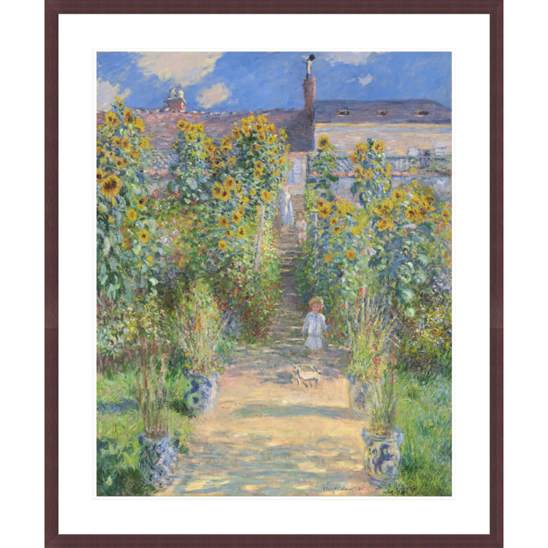 «The Artist's Garden at Vetheuil» par Claude Monet, impression giclée encadrée, H 40,03 po x l 33,5 po