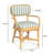 Dorine Mint Green Striped Arm Chair-713355291