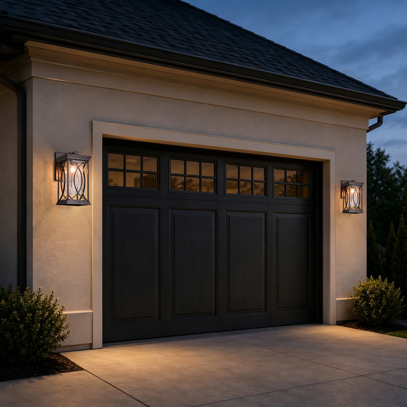 Oil Rubbed Bronze Outdoor Wall Sconce with Dusk to Dawn Sensor and Crackle Glass, Oil Rubbed Bronze