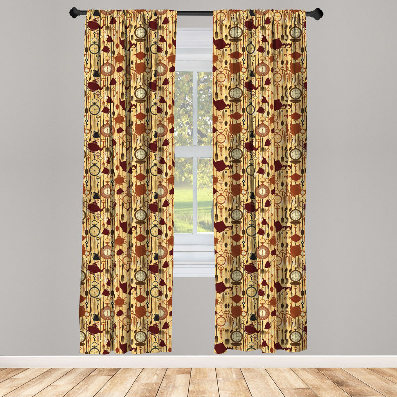 Tea Party Semi-Sheer Rod Pocket Sliding Panel, 28" x 84"