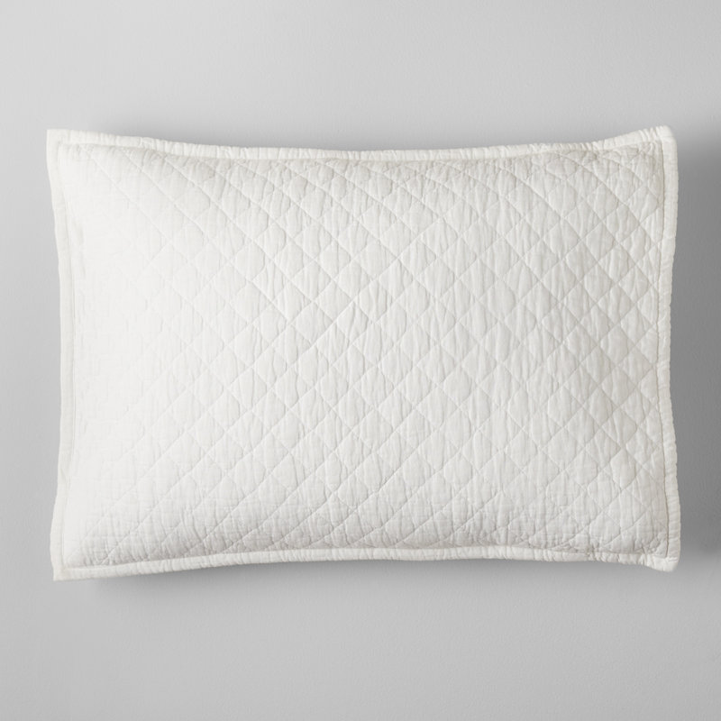 Jeffen Linen Blend Sham Set, King, White