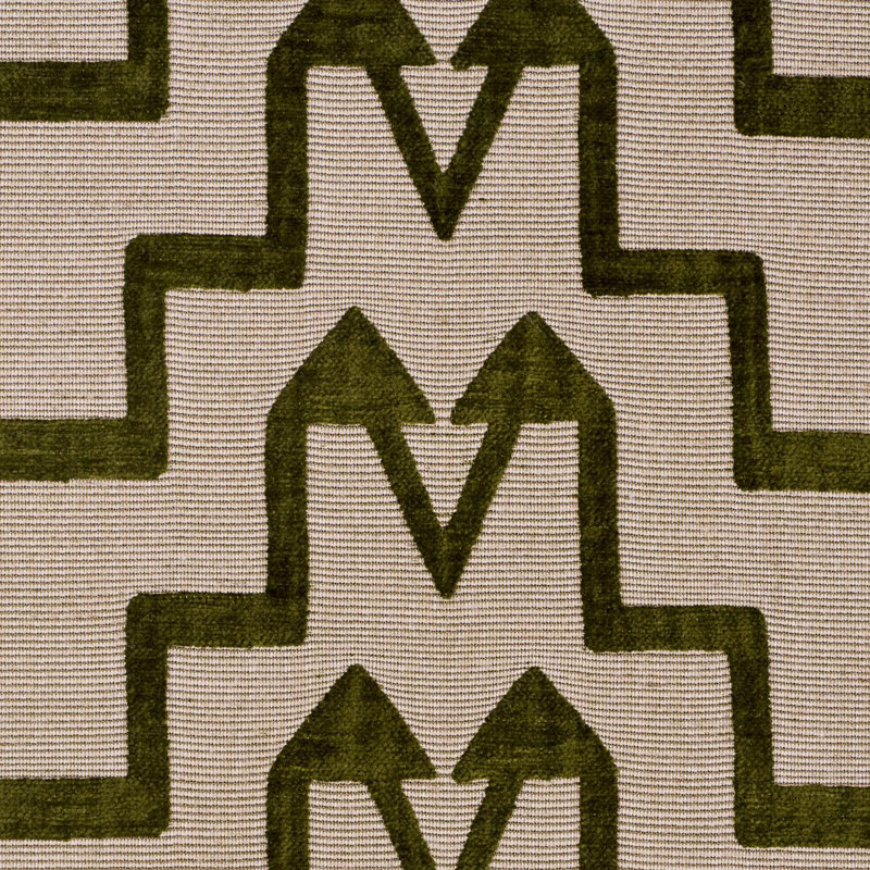 Schumacher X David Kaihoi Turkish Step Fabric, Green