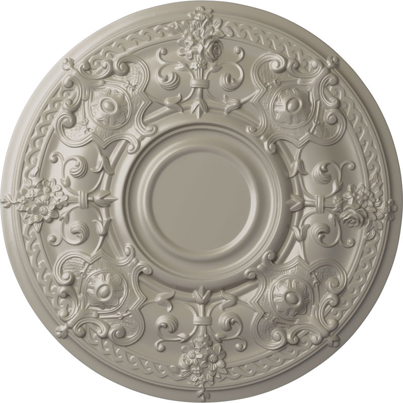 Médaillon de plafond Endurathane Oslo, DE 28 1/8 po x P 1 3/4 po (convient aux auvents jusqu'à 10 1/2 po), fini blanc perle peint à la main
