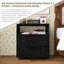 Table de chevet Mid Century avec station de charge et 2 tiroirs-887898305