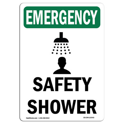 Douche de sécurité avec panneau en aluminium 12 x 18