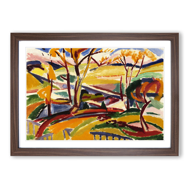 Valley Falls by Henry Lyman Sayen - Picture Frame Painting, 27cm H x 36cm W x 2cm D, Walnut Framed