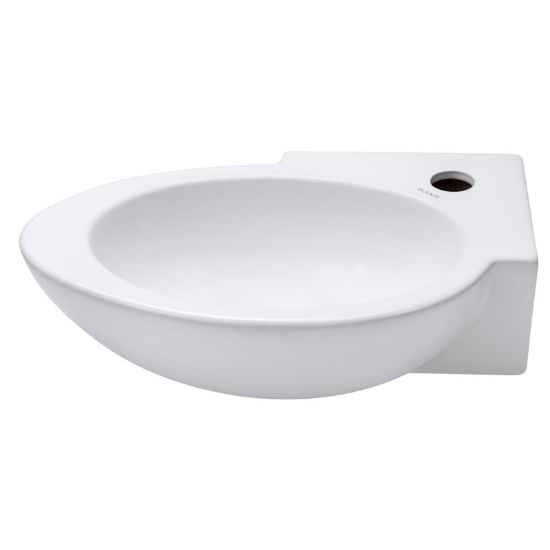 Elanti 11'' White Ceramic Oval Bathroom Sink